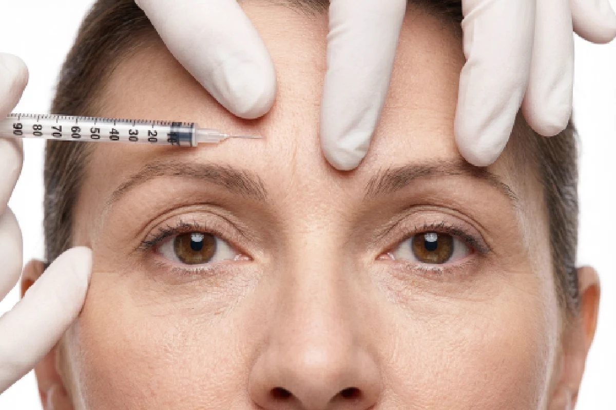 Dysport injection for moderate to severe frown lines to soften expression lines and reduce forehead wrinkles at Outer Banks Dermatology.